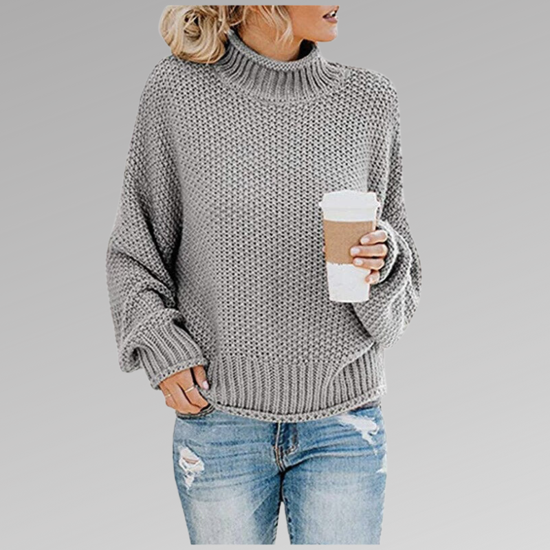 Pull Tricot Femme Coloré Col Roulé