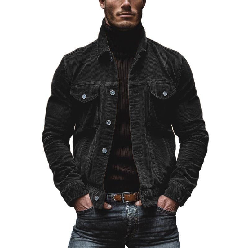 Veste Homme en Velours Cachemire - Style Rétro avec Poches Pratiques