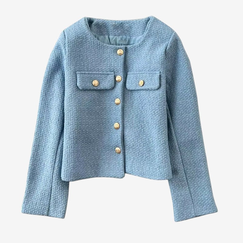 Veste Femme Élégante à Col Rond - LuxeStyle