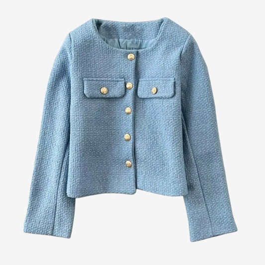 Veste Femme Élégante à Col Rond - LuxeStyle