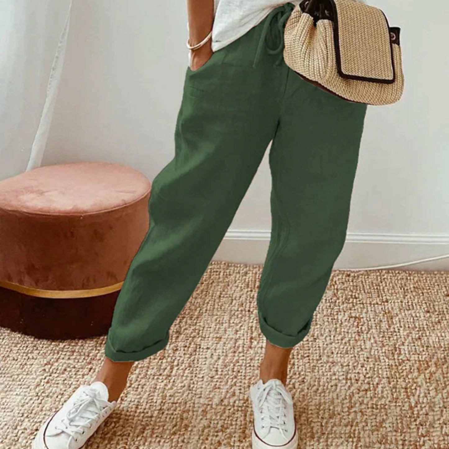 Pantalon Femme Élégant Taille Slim
