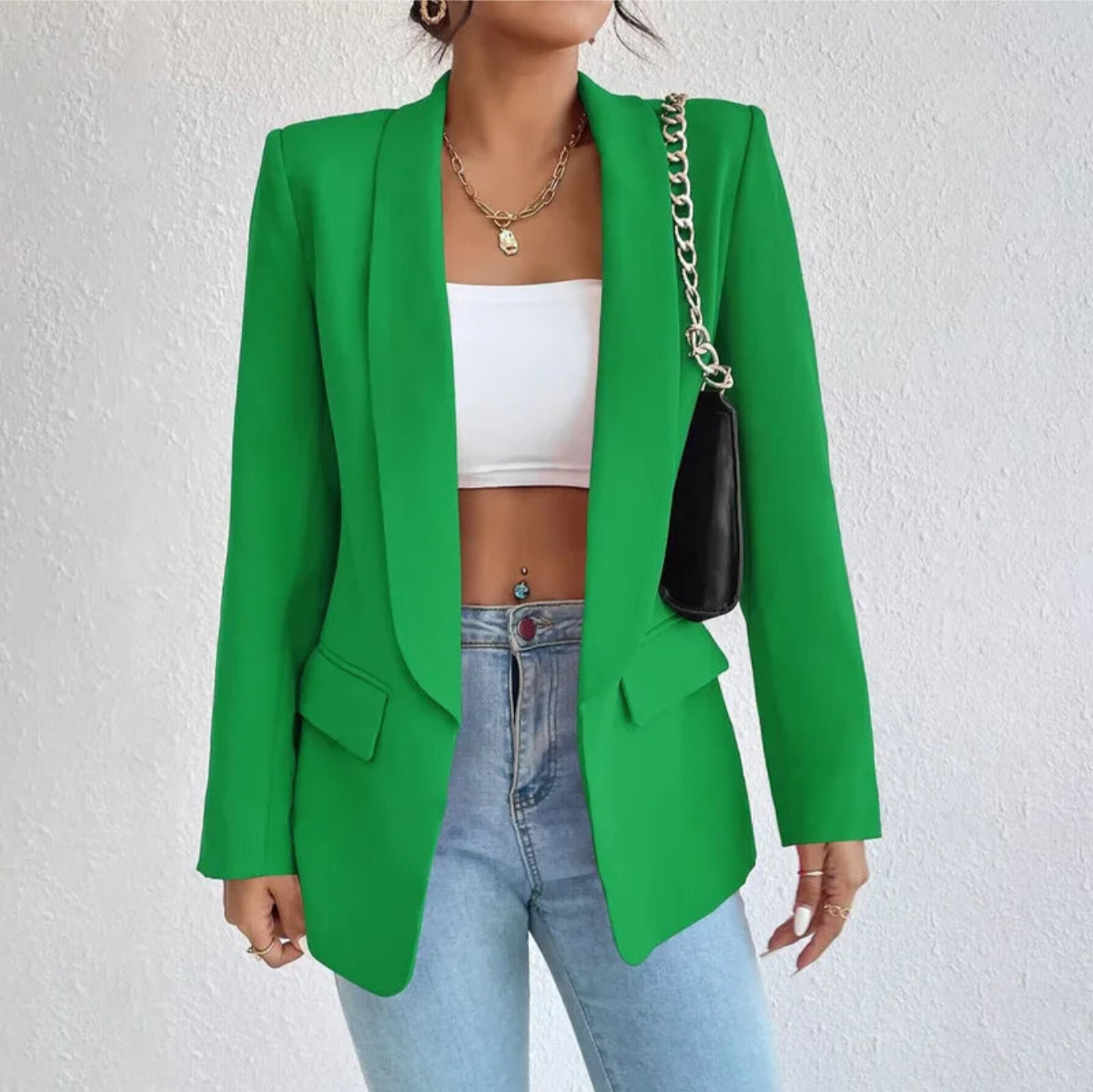 Blazer Féminin Élégant Longueur Grande Taille
