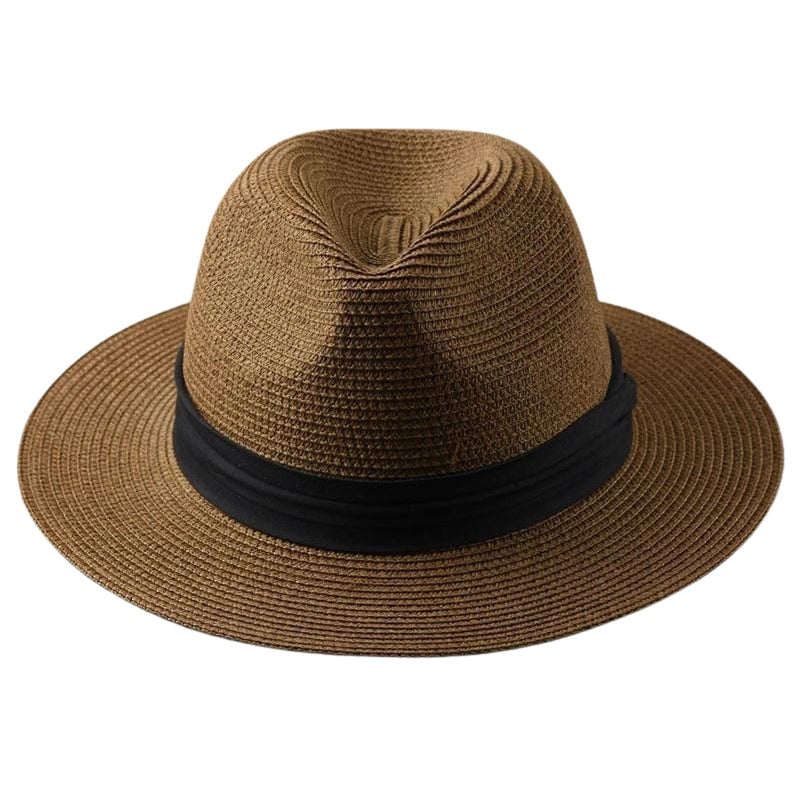 Chapeau de Paille Élégant avec Ruban Coloré