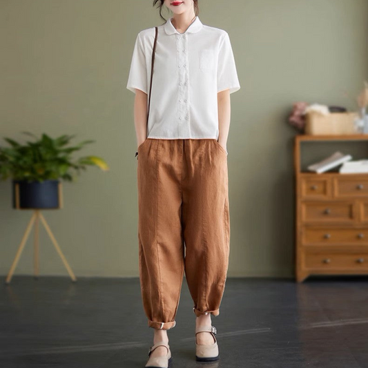Chemisier Décontracté Été Manches Courtes - LuxeStyle