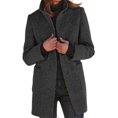 Manteau hivernal douillet à boutons pour femme
