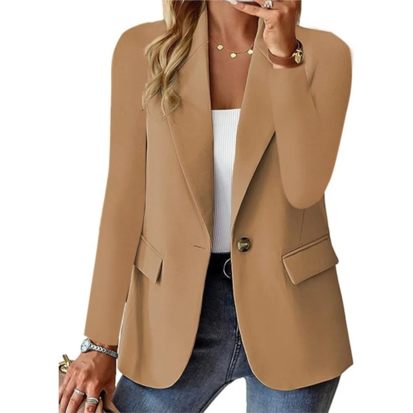 Blazer Femme Élégant Long Manches