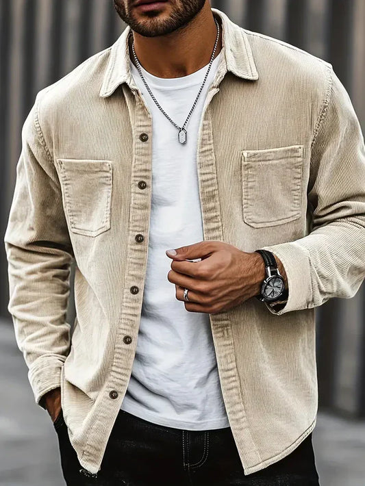 Chemise décontractée homme manches longues - LuxeStyle