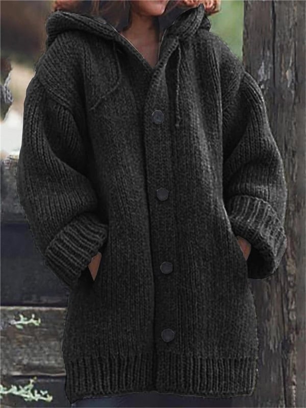 Gilet Long Femme Très Doux avec Capuche - Style Chic et Confortable