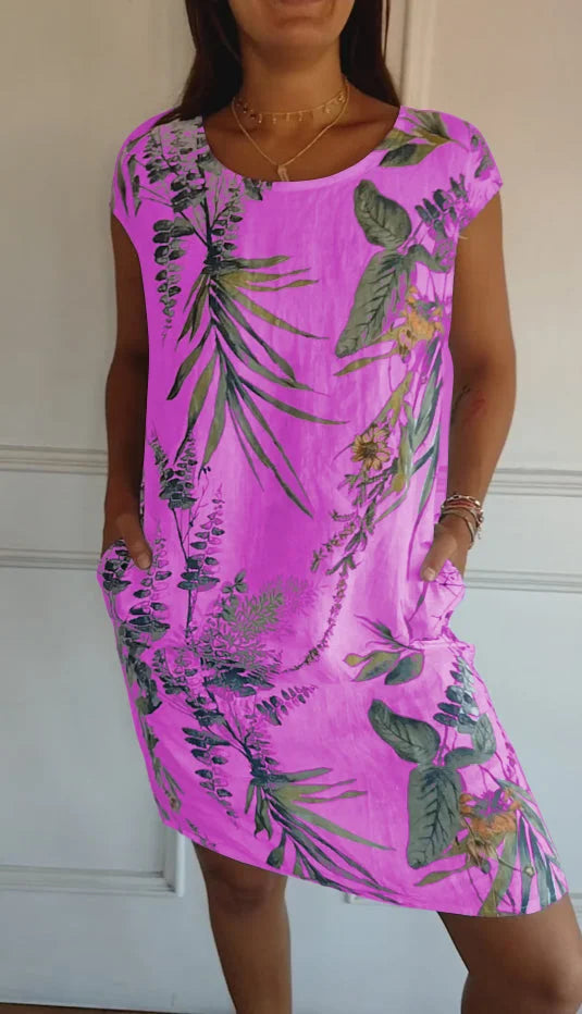 Floravia™ – Robe Longue Femme Élégante en Coton et Lin