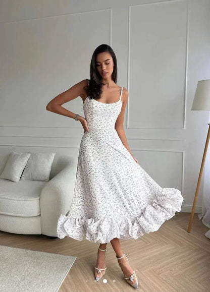 Volanira™ – Robe Midi Femme Élégante avec Volants Confortable et Chic