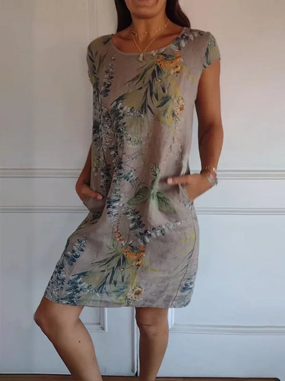 Floravia™ – Robe Longue Femme Élégante en Coton et Lin