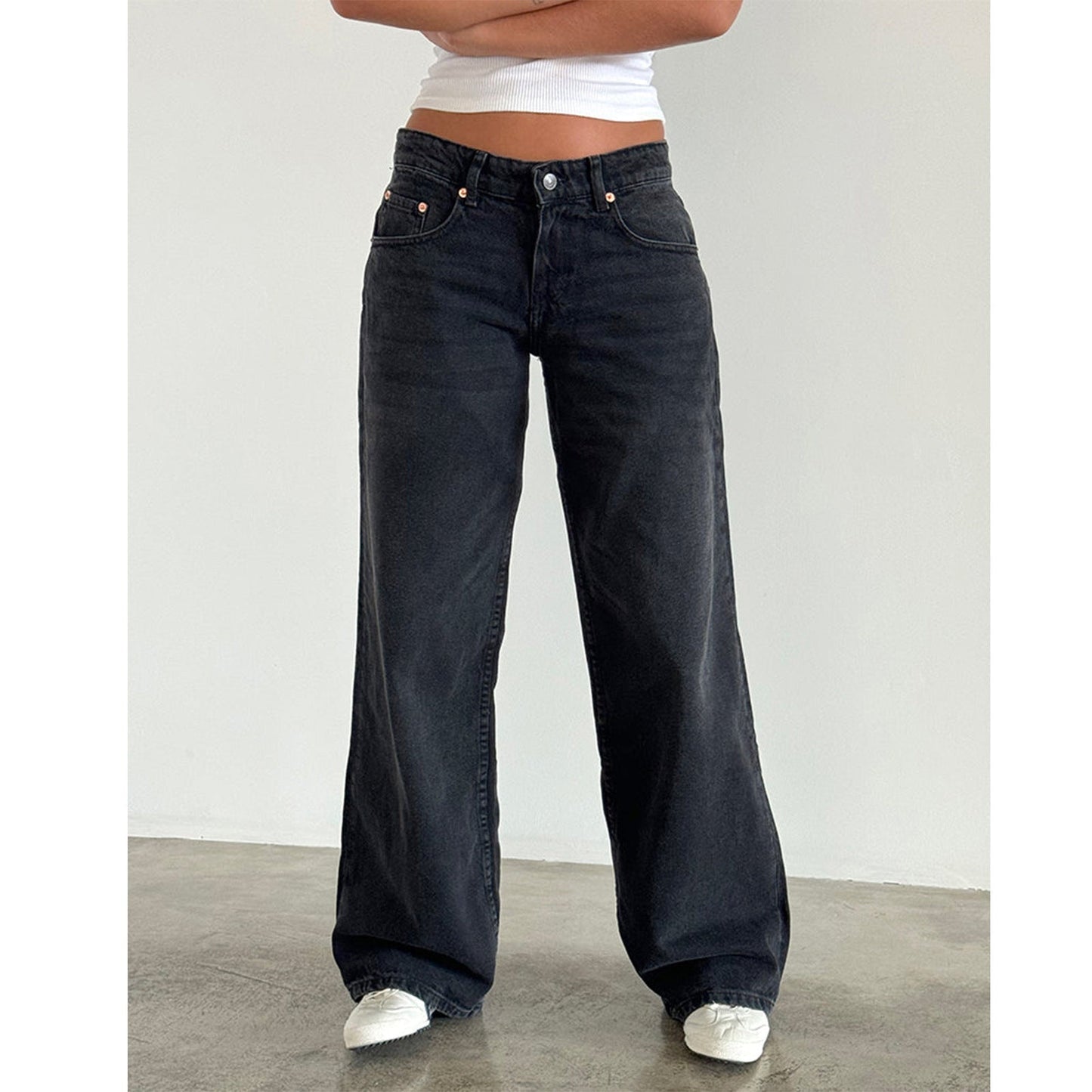 Jean Femme Décontracté Taille Élevée Relâché