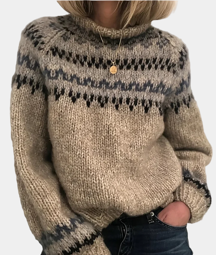 Pull Femme Laine Douce Imprimé