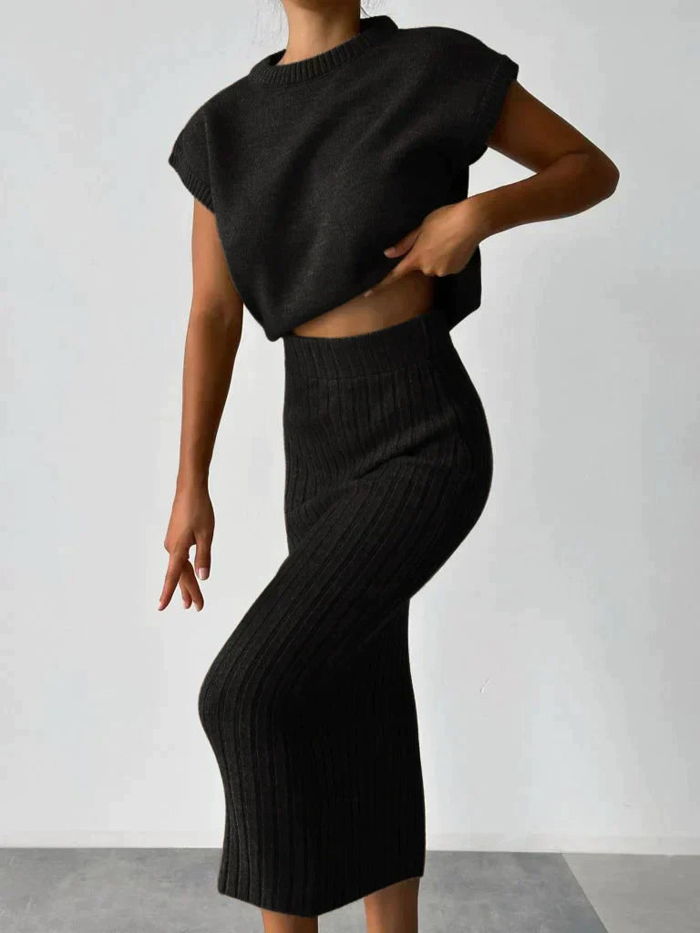 Pull Femme Tricoté Blanc Cassé à Manches Courtes