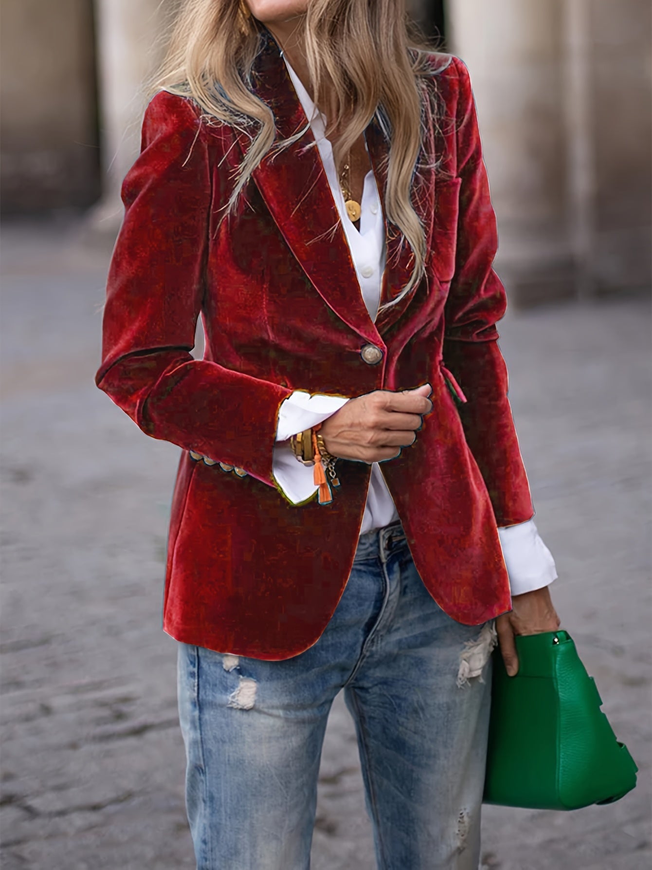Blazer Velours Noir Élégant pour Soirée