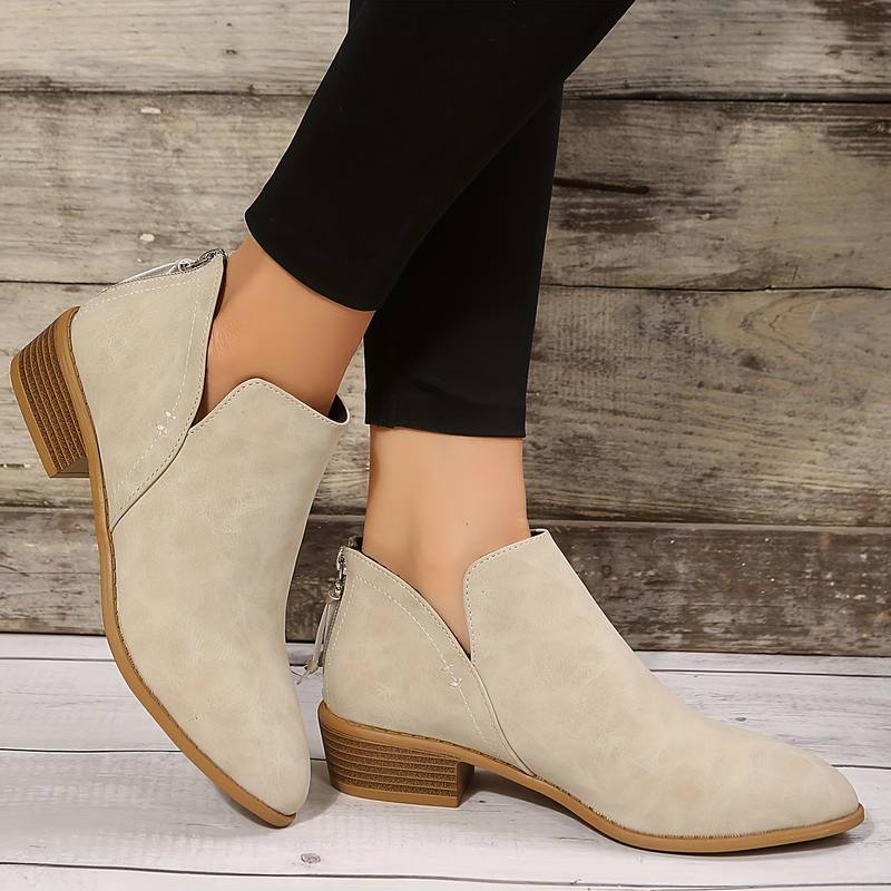 Bottines Femme Élégantes – Chaussures à Bout Pointu avec Découpe Délicate & Semelle Grip