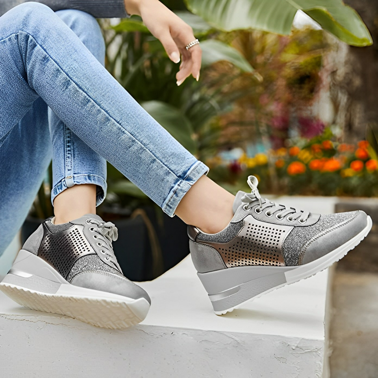 Baskets Féminines Luxe à Talon Haut