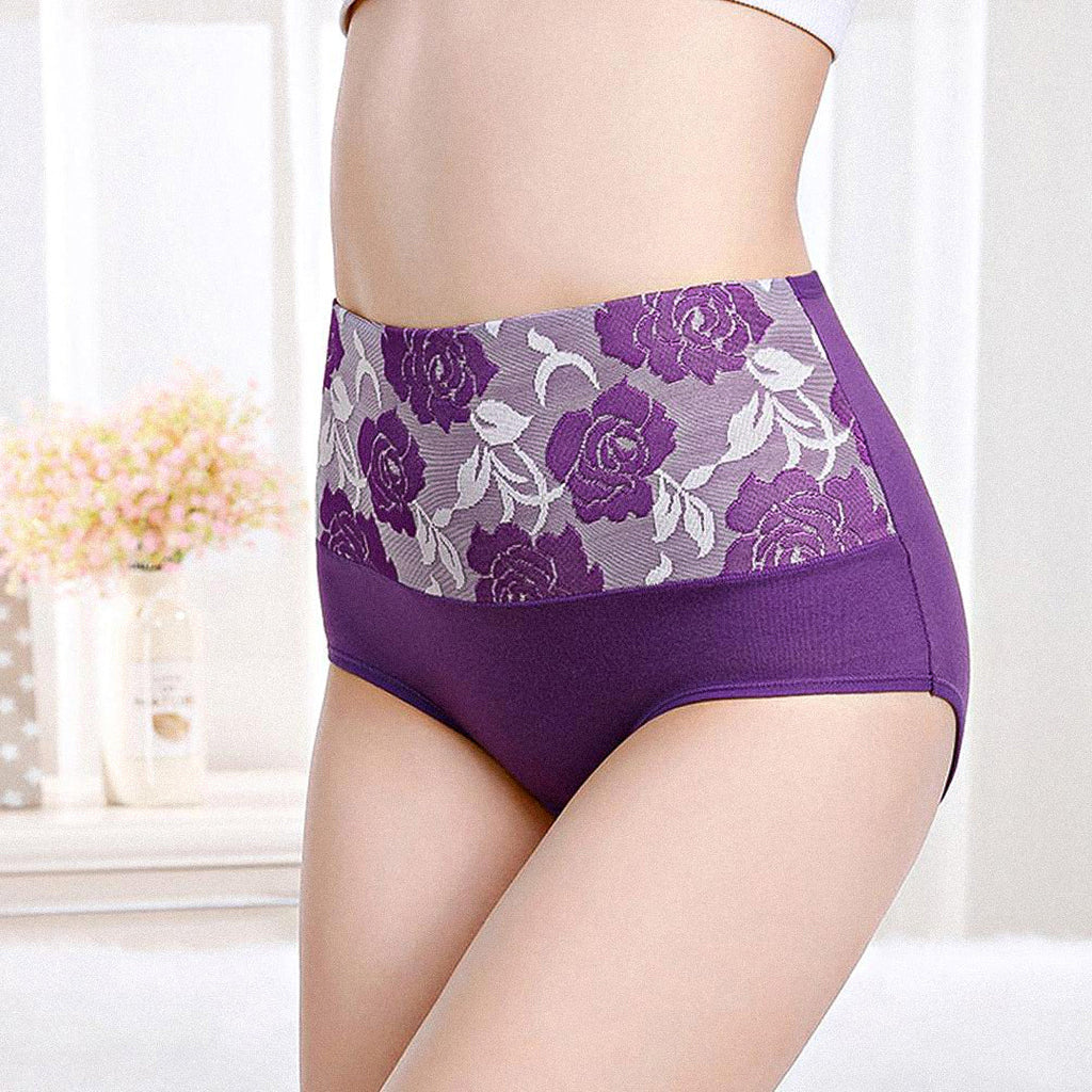 Culotte Femme Élastique avec Gainage et Imprimé Fleur