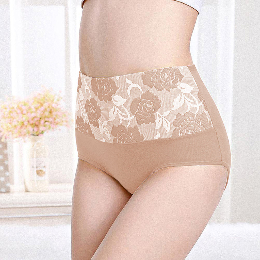 Culotte Femme Élastique avec Gainage et Imprimé Fleur