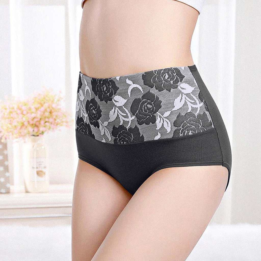 Culotte Femme Élastique avec Gainage et Imprimé Fleur