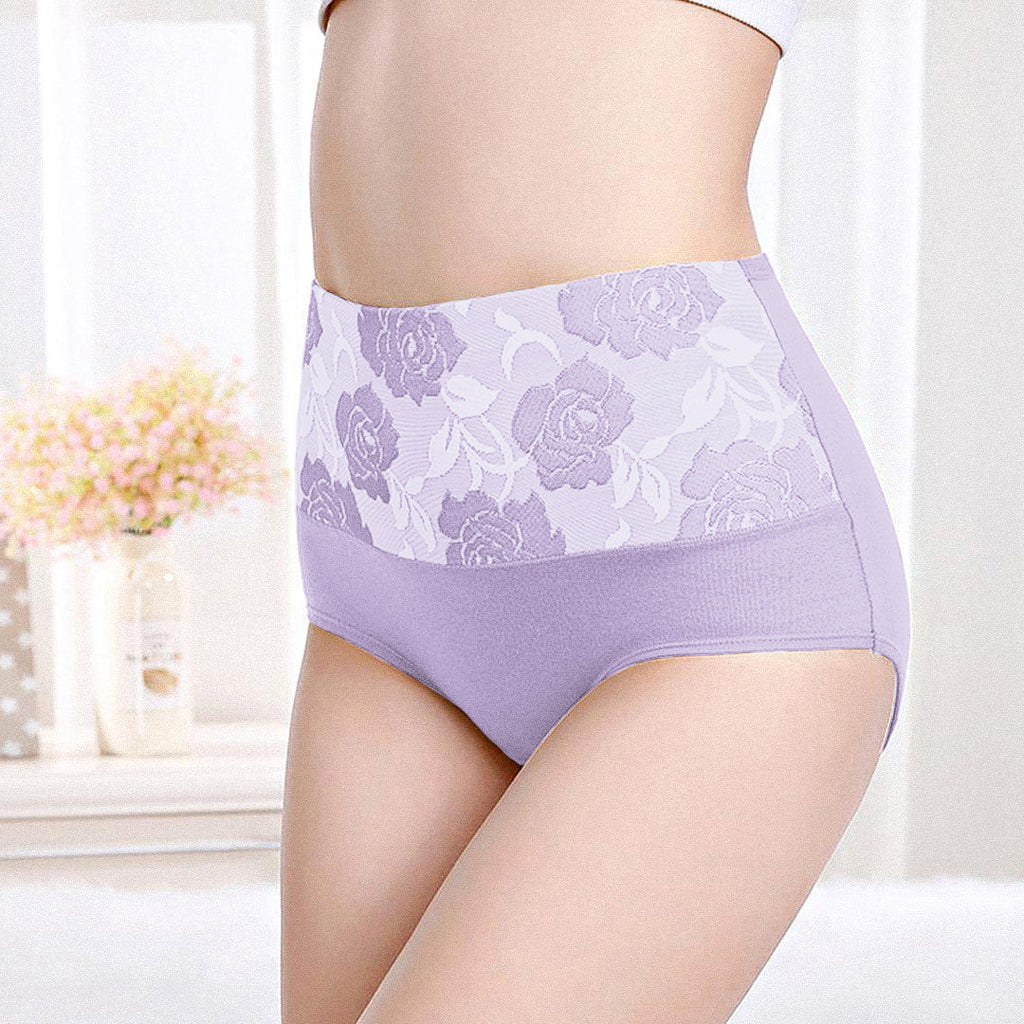 Culotte Femme Élastique avec Gainage et Imprimé Fleur