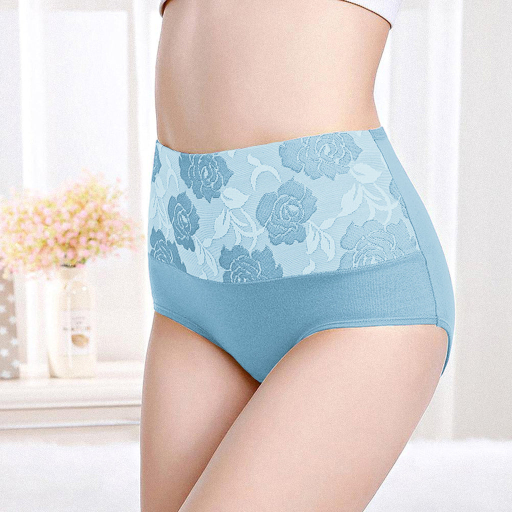 Culotte Femme Élastique avec Gainage et Imprimé Fleur