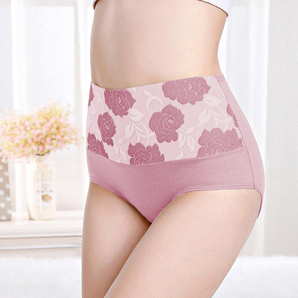 Culotte Femme Élastique avec Gainage et Imprimé Fleur