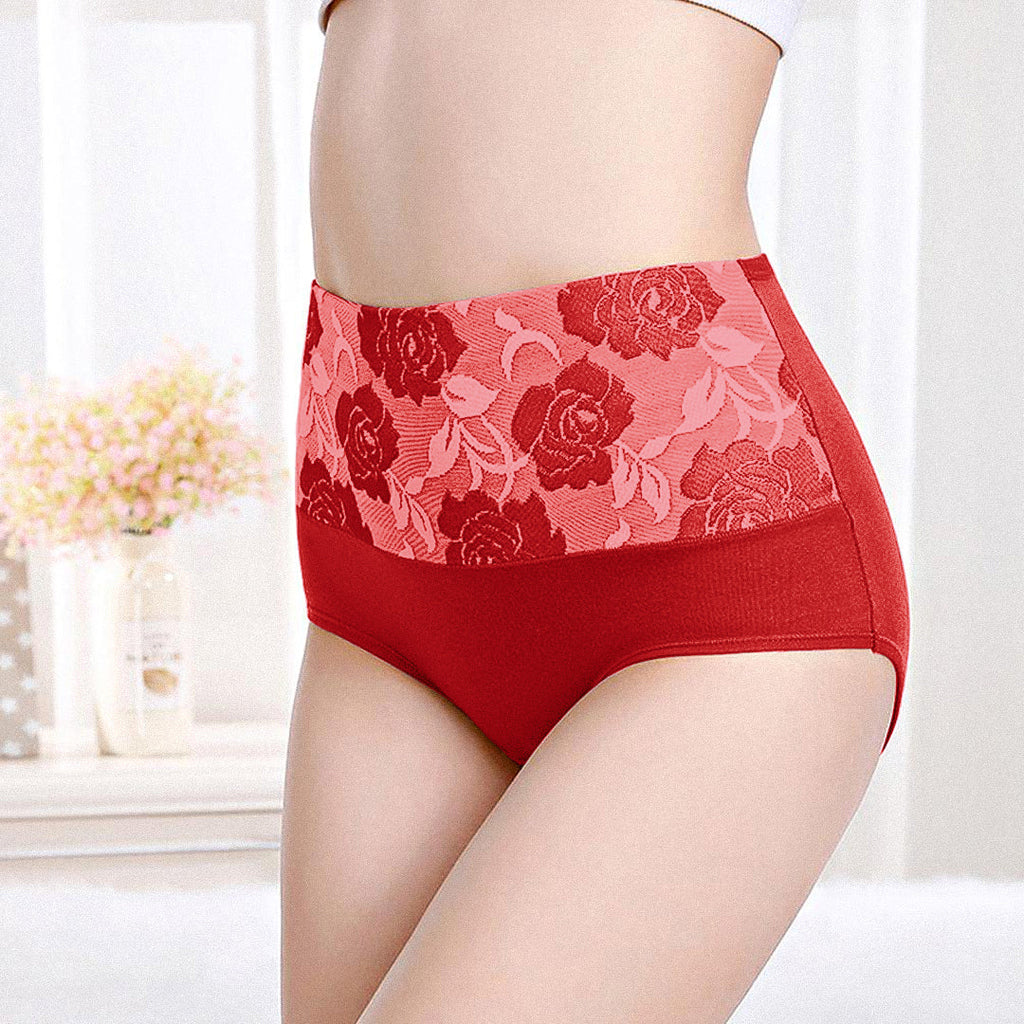 Culotte Femme Élastique avec Gainage et Imprimé Fleur