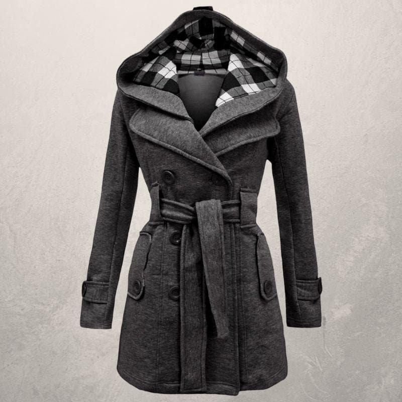 Parka Femme Élégant avec Capuche et Ceinture - BlxckFR