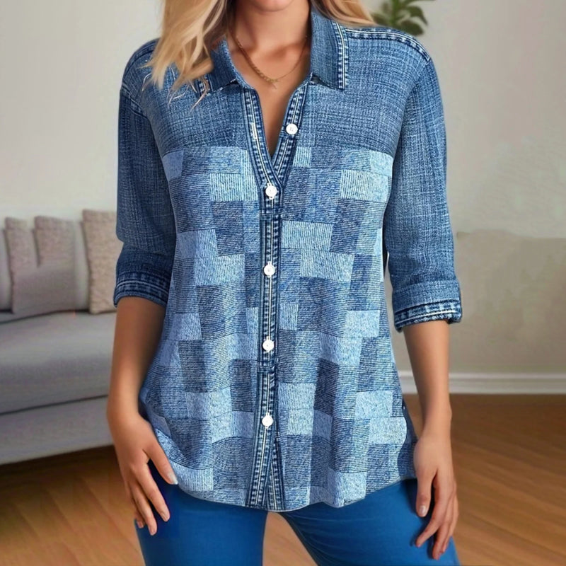 Chemisier décontracté à manches longues femme - LuxeStyle