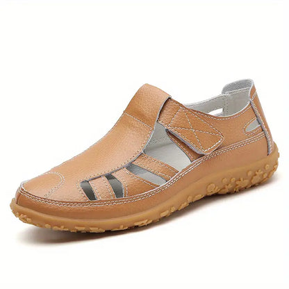 Sandales Femme Cuir Marine à Semelle Grip
