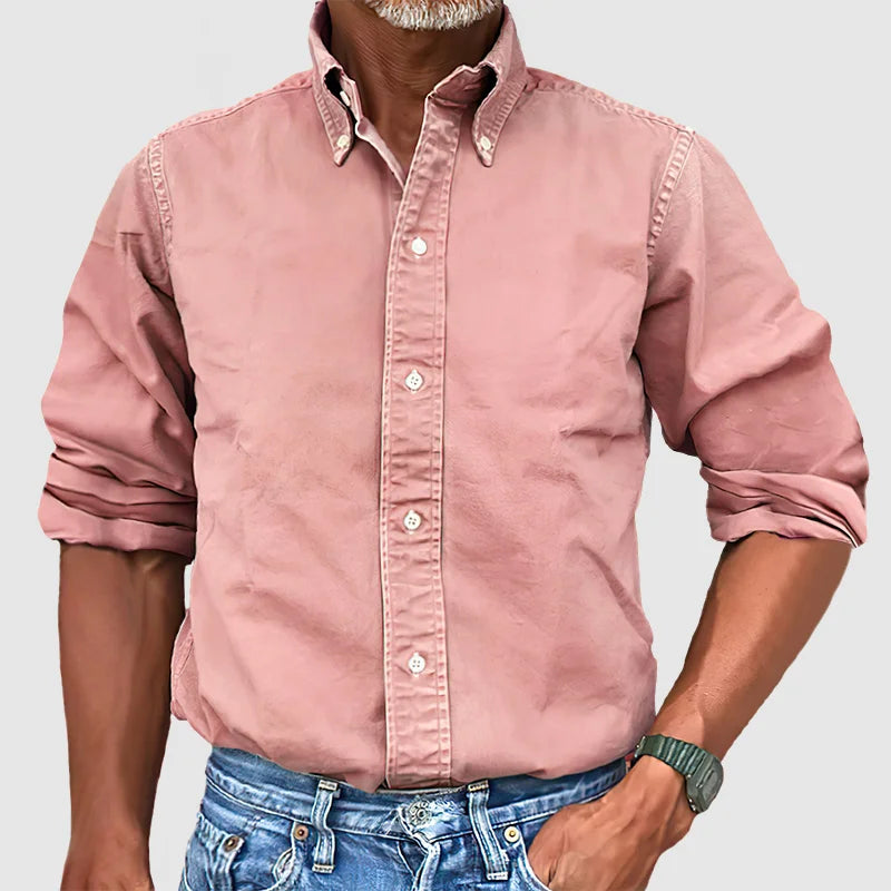 Chemise Homme Marine à Manches Longues Classique Décontractée