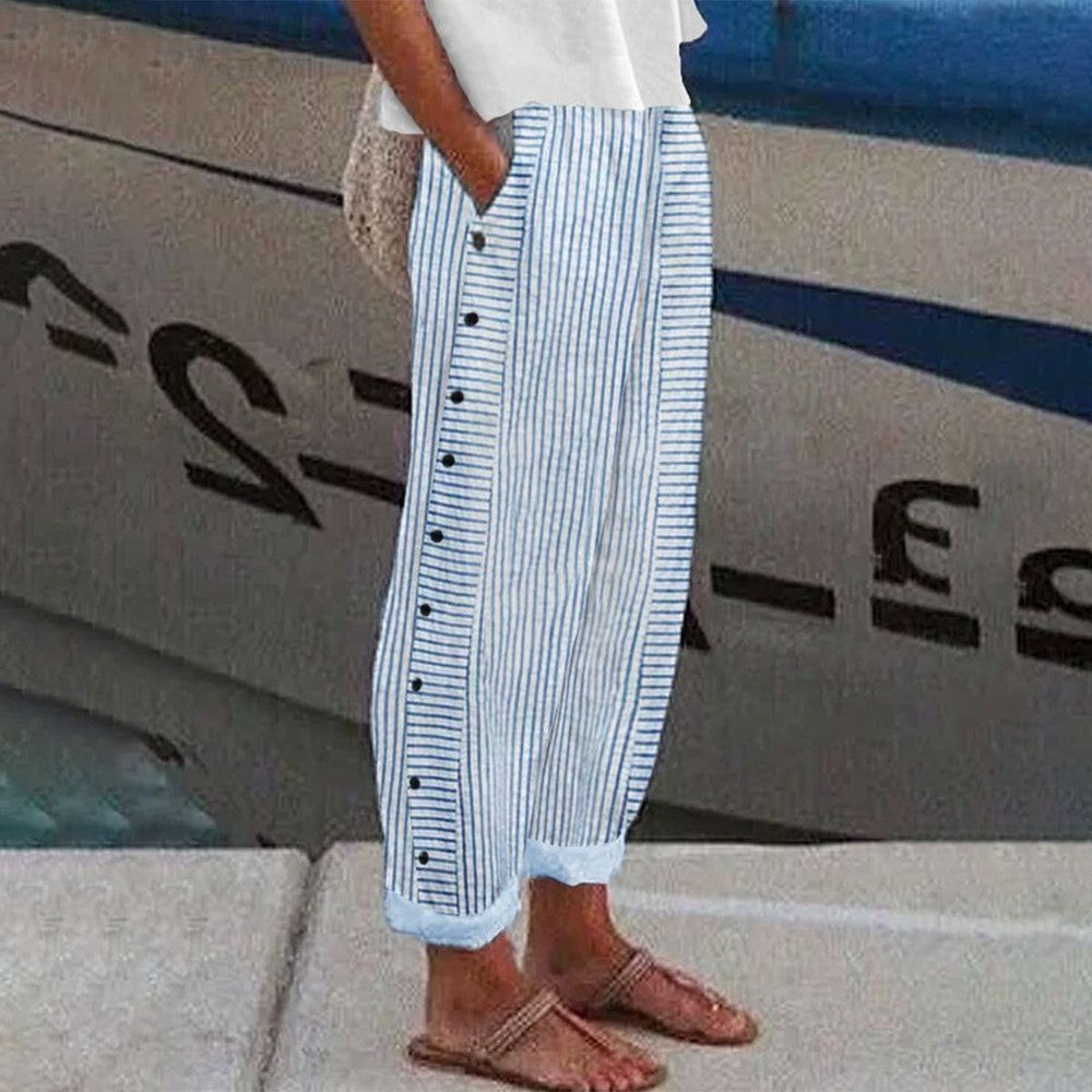 Pantalon Femme Détendu - Pantalon Comfort avec Poches et Coupe Relaxe