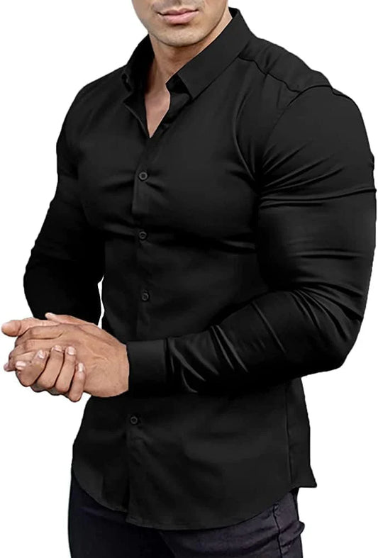 Chemise Homme Élégante Stretch pour Travail ou Soirée - LuxeStyle