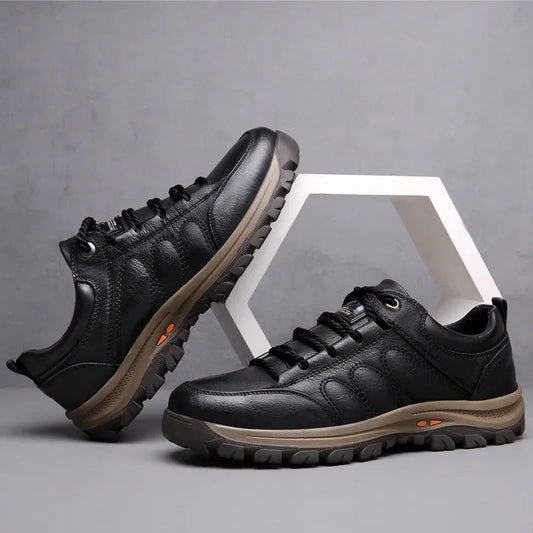 Bottes de Marche Homme Noir Cuir Robuste - LuxeStyle