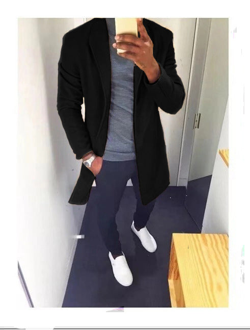 Manteau Imperméable Mi-Long Homme avec Ceinture pour Soirées Élégantes