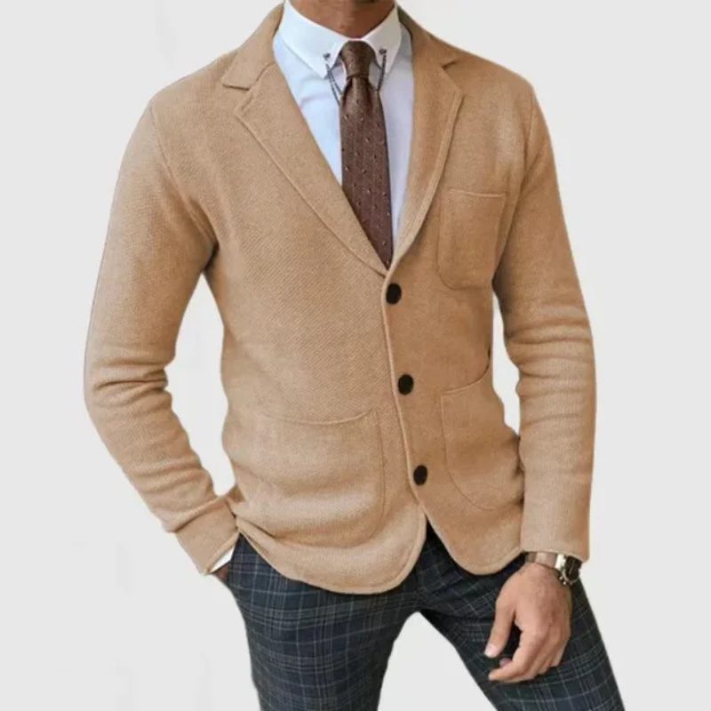 Blazer En Maille Coupe Slim Pour Homme | Avec Bouton