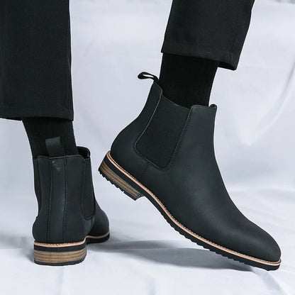 Bottes Chelsea Cuir Brun Homme