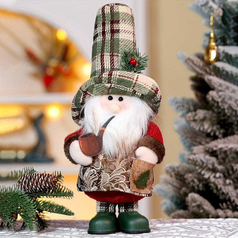Figurine de Noël en Porcelaine Père Noël et Bonhomme de Neige Coloré
