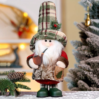 Figurine de Noël en Porcelaine Père Noël et Bonhomme de Neige Coloré