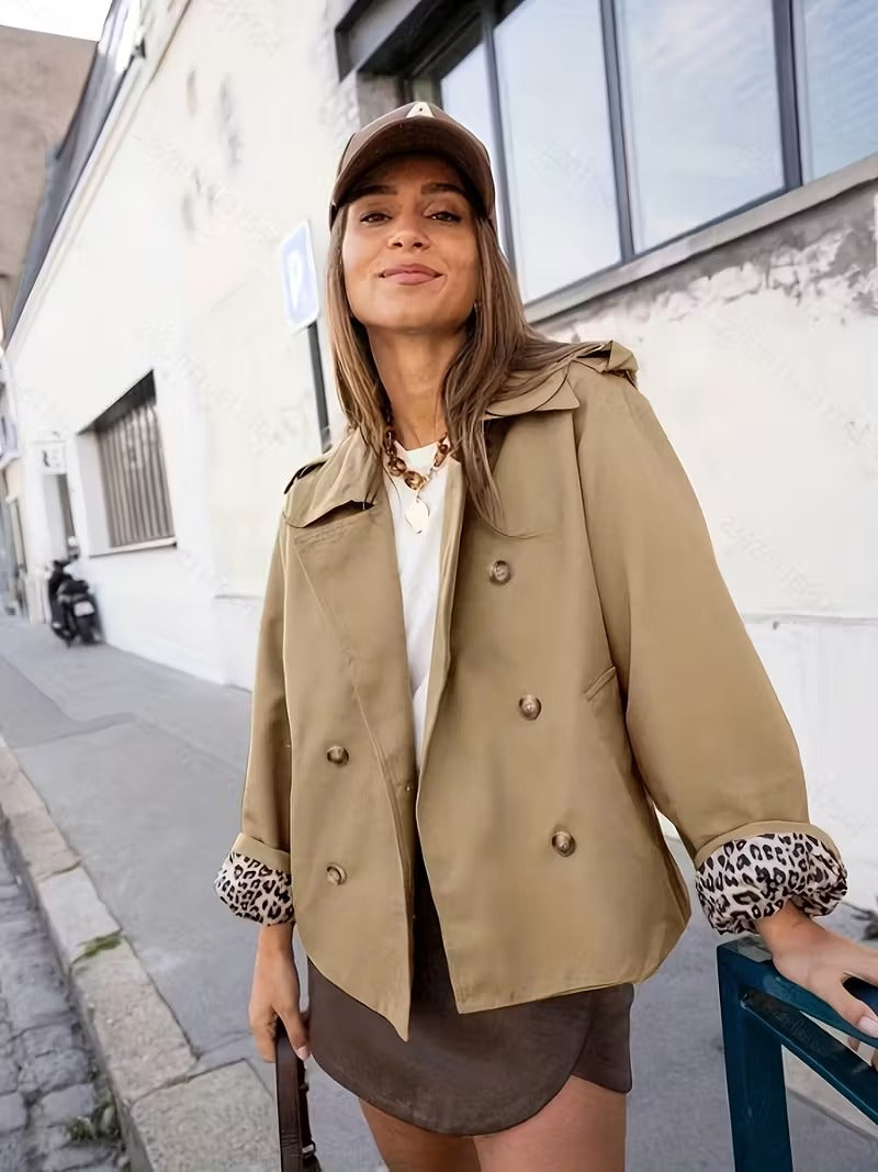 Manteau Court Femme à Carreaux pour Automne - LuxeStyle