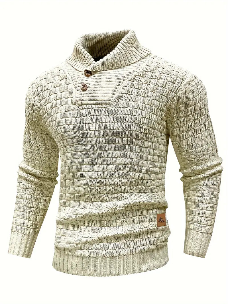 Pull en tricot torsadé marine pour homme élégant