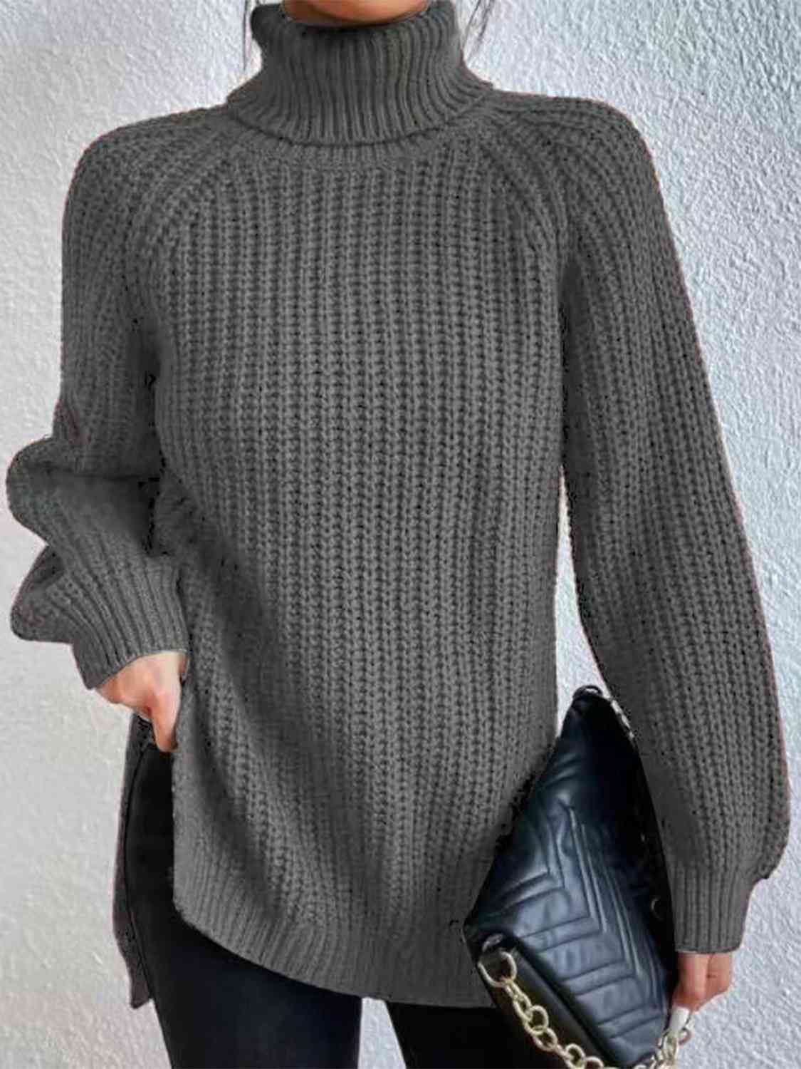 Pull Femme Élégant Col Roulé pour Hiver