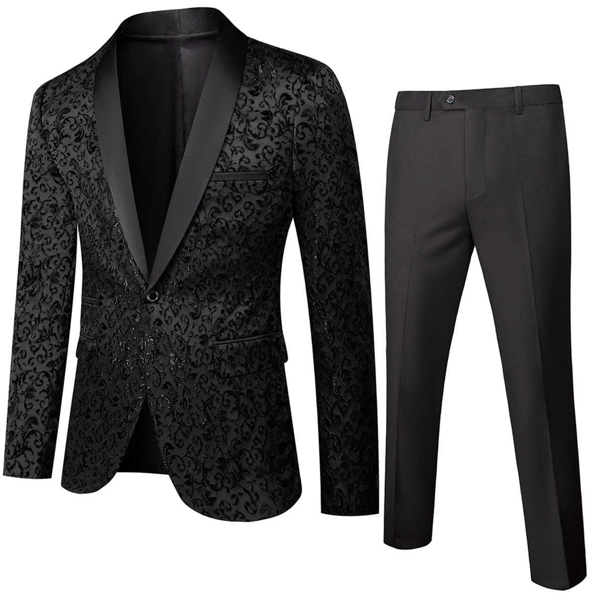 Costume Homme Mariage Élégant 2 Pièces Fleuri