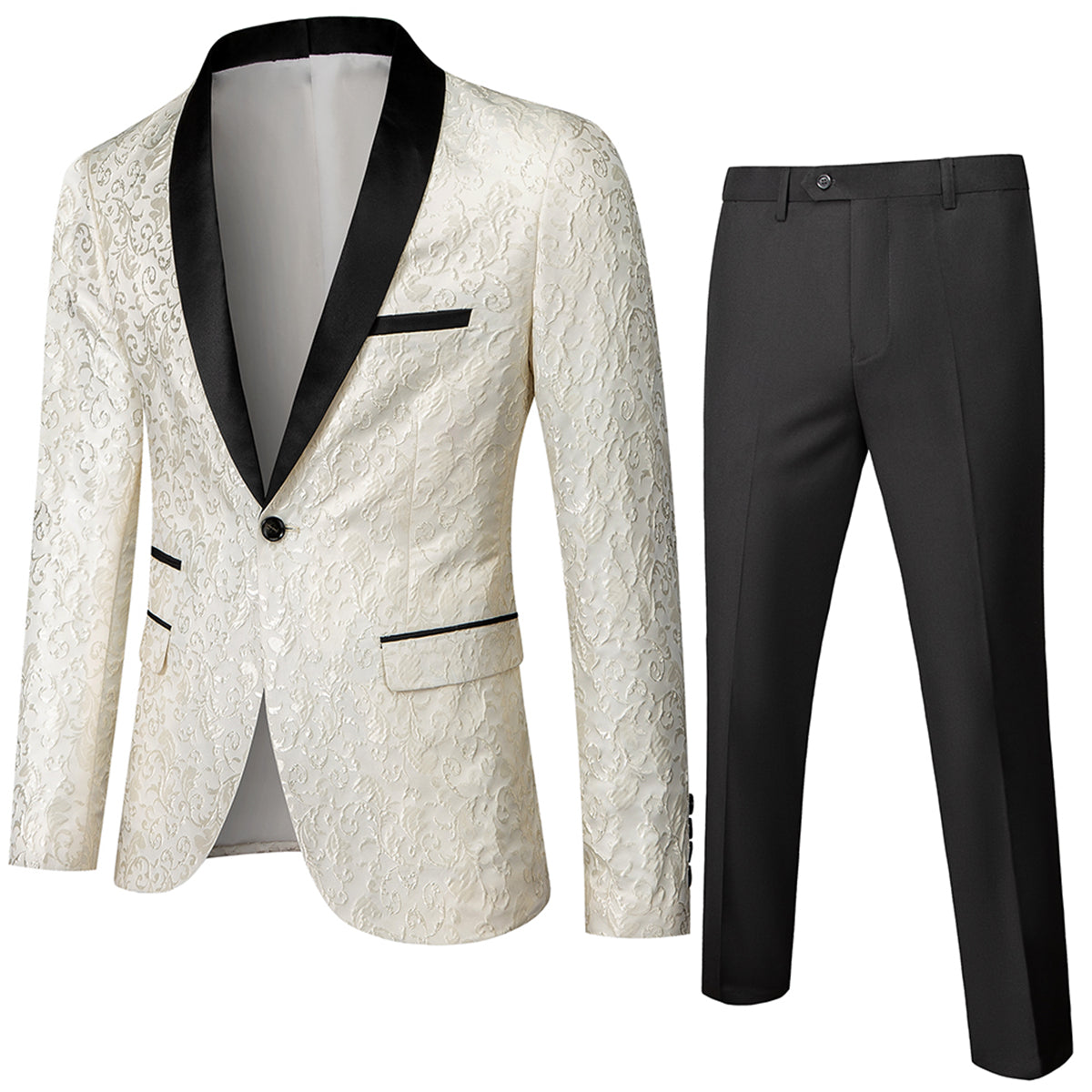 Costume Homme Mariage Élégant 2 Pièces Fleuri