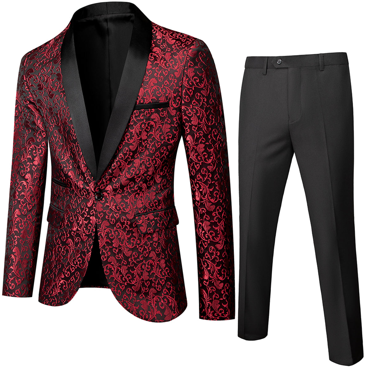 Costume Homme Mariage Élégant 2 Pièces Fleuri
