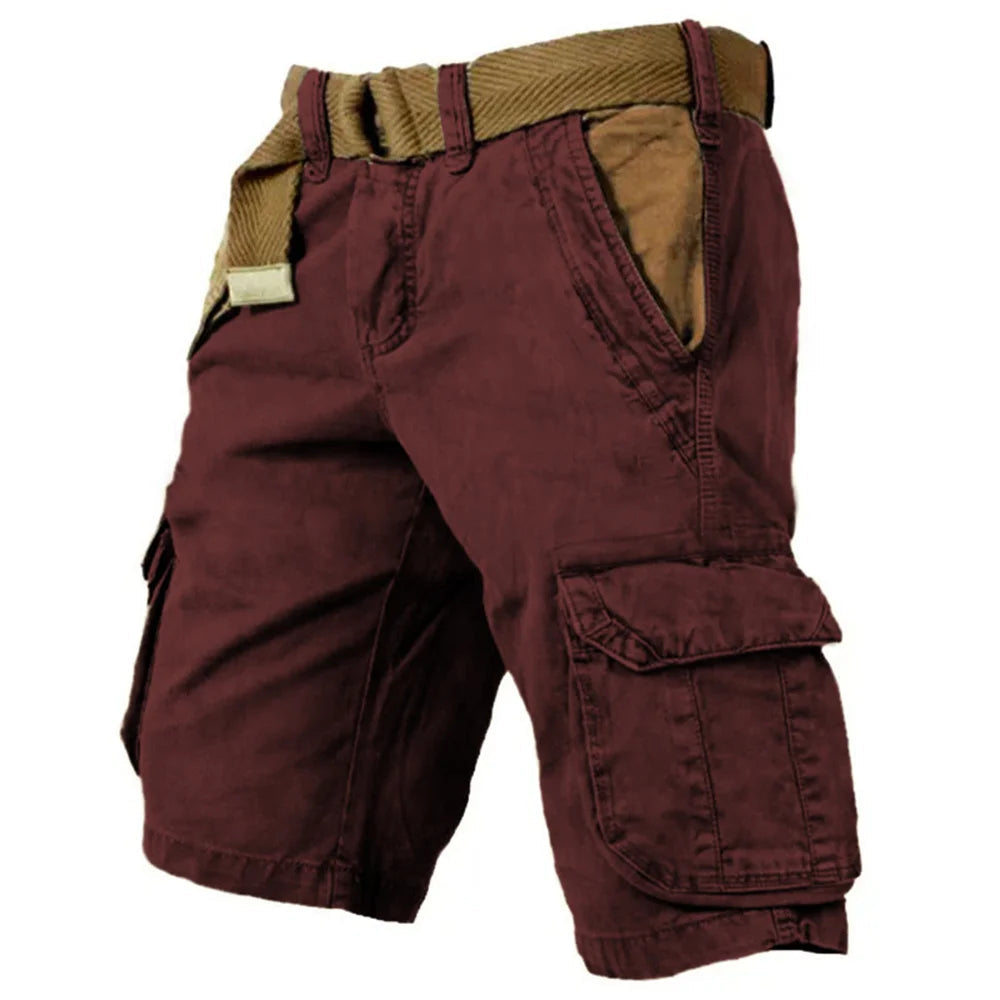 Pantalon Chino Brun avec Ceinture pour Homme