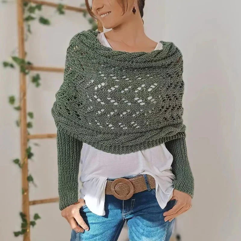 Écharpe Tricotée Femme Gris Clair