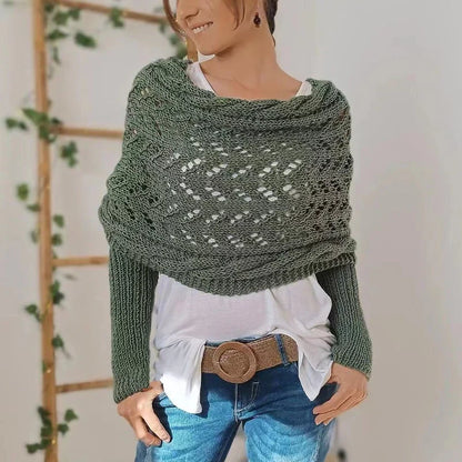Écharpe Tricotée Femme Gris Clair