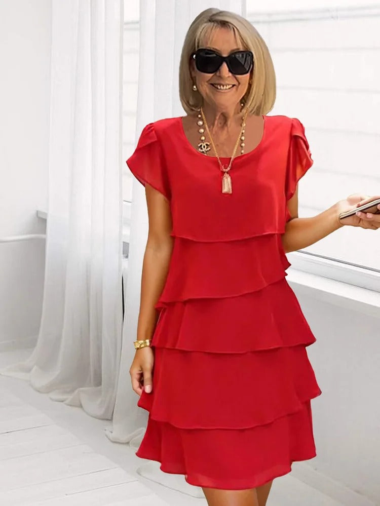 Robe Femme Élégante Chiffon Asymétrique
